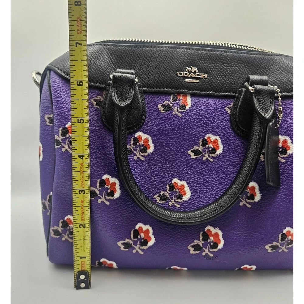 NWT Coach Mini Bennett Satchel Bramble Rose Print with Removable Strap One Flaw!